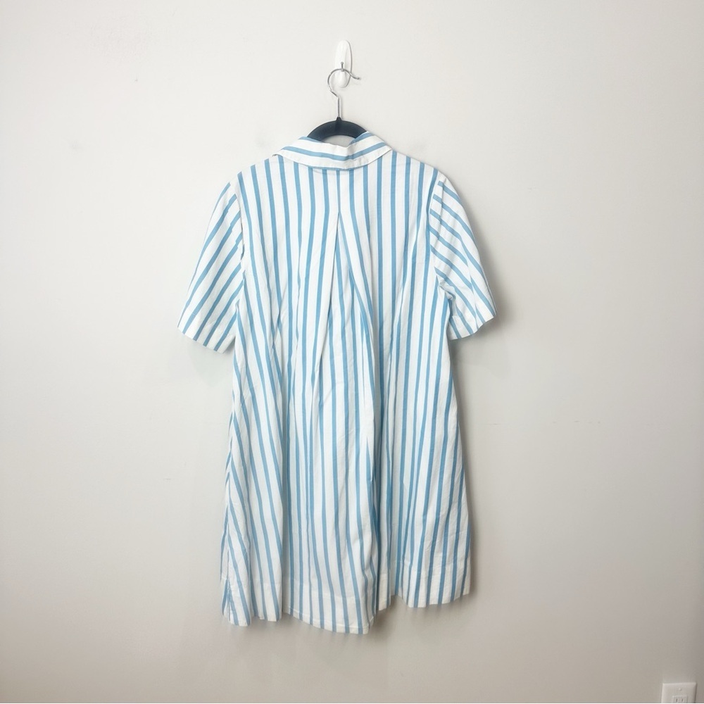 Old Navy Swing Shirtdress White blue stripe nautical short sleeve - Picture 5 of 10